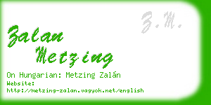 zalan metzing business card
